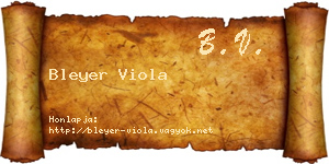 Bleyer Viola névjegykártya